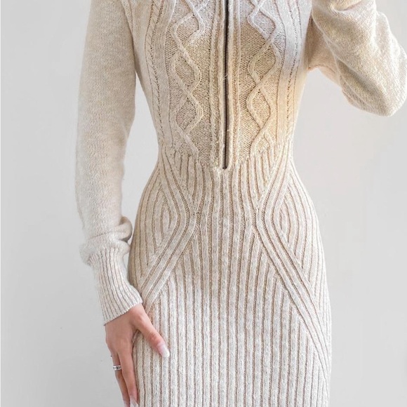 SALE‼️NWT Free People Mont Blanc Knit Zip Up Mini Dress Siz S - Picture 2 of 2